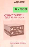 Acu-Rite-Acu-Rite III Digital REadout System Installation Operations Maintenance Manual 1989-III-06